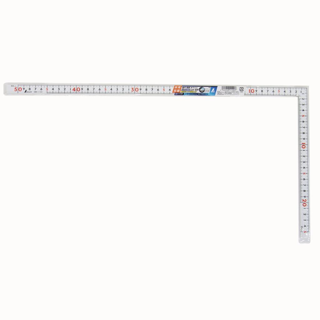 Shinwa Sokutei Curved Ruler Same Thickness White shaku 5 sun Combined Scale Masterpiece 11109 50cm/1