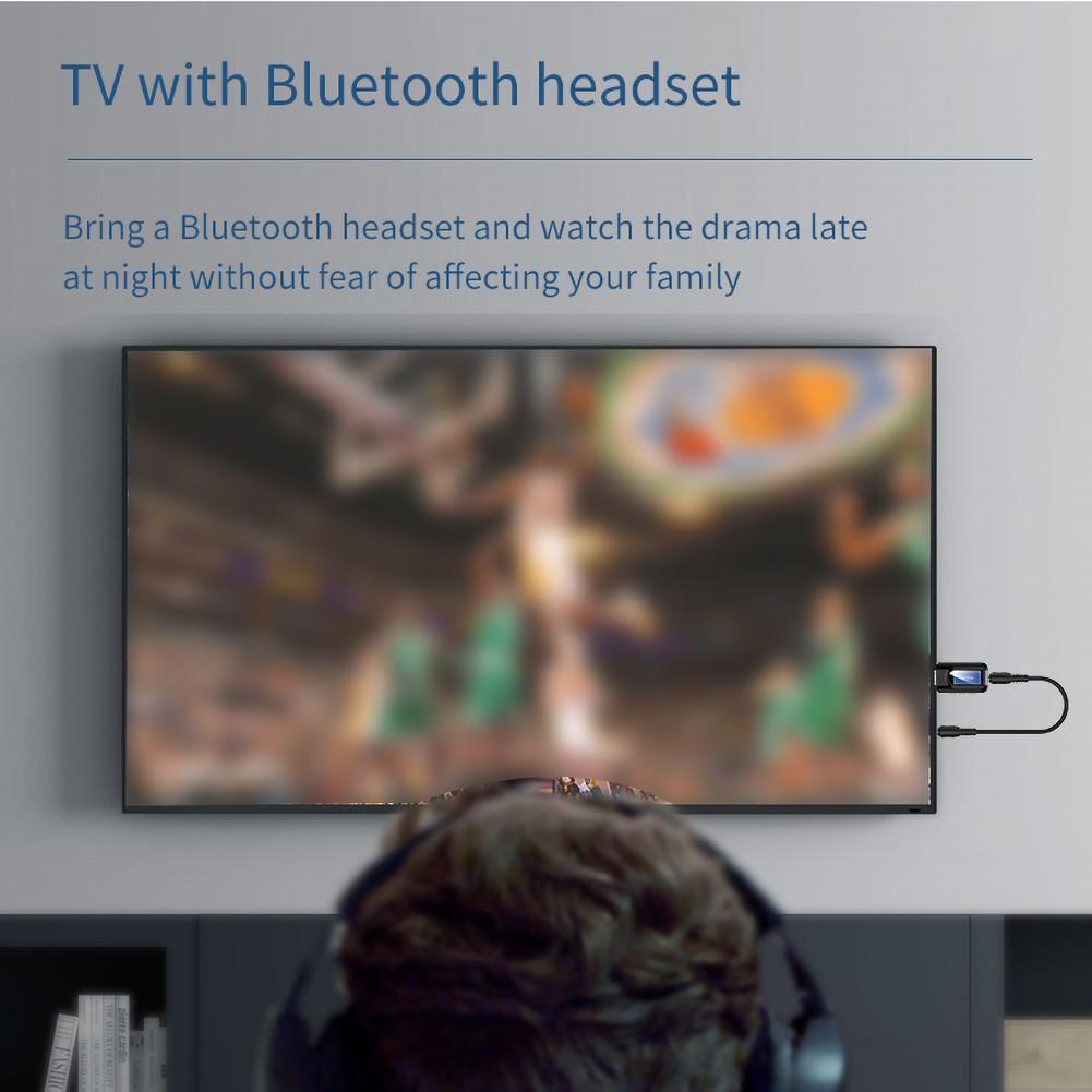 Приемник Bluetooth 5.0, передатчик, беспроводной аудиосигнал с адаптером ЖК-экрана, 3,5 мм, AUX, автомобильный Bluetooth, громкая связь