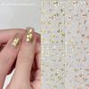 New Relief Flower Manicure Sticker Retro Texture Gilded Hand-painted Three-dimensional Gold Stamping Flowers Golden Three-dimensional Camellia