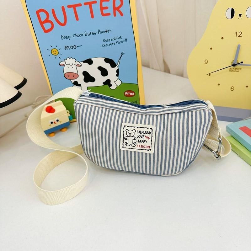 Trendy Kids Crossbody Bag 2024 Spring Summer Cartoon Bear Design Nylon Material