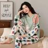 18Colors New Winter Pajamas, Women's, Korean Version, Long-sleeved, Homewear Suit, Loose, Large Size, Two-piece Suit, Can Be Worn Outside