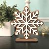 Snowflake Christmas Ornament Double-Layer 3D Design Hexagonal Shape Statue