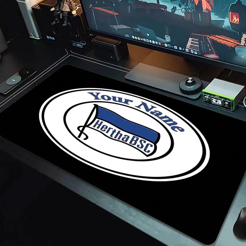 Hertha BSC Custom Name Large Size Mouse Pad Large Gaming Table Cushion Non-slip Laptop Tablet Big Mousepad XXL Mat Mini PC Playmat With Lock edge