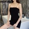 Сексуальное женское платье-футляр черное без рукавов халтер клубная одежда облегающее однотонное мини-платье женские платья летняя одежда для платья
