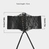 Wide Lace Corset Waist Belt Flower Embroidery PU Leather Waistband Strap DIY Decorative Slimming Body Belts