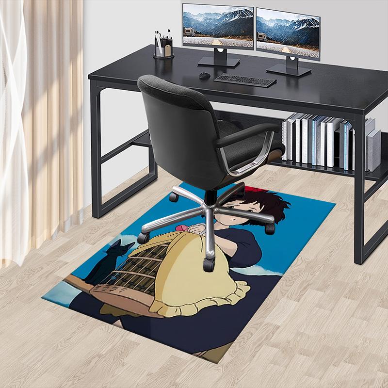 1pc Girl Basket Cat Carpet for Playroom Bedroom Living Room Sofa Home Decor,kids Game Area Rug Non-slip Floor Mat Y7294