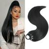 Synthetic Ponytail Extensions Elastic Band Wrap Around Straight Ponytail Extension for Women 24" Long Straight Soft Natural Ponytail