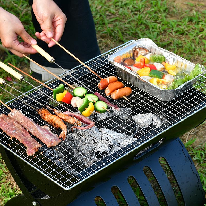 Forest People Stainless Steel BBQ Grill Net - Square Flat Outdoor Barbecue Mat