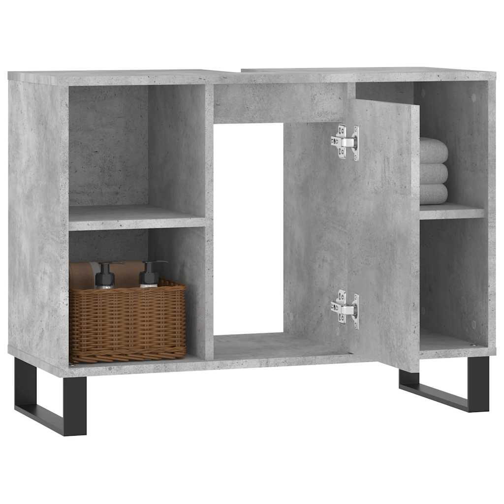Bathroom Cabinet Concrete Grey 80 x 33 x 60 cm Engineered Wood