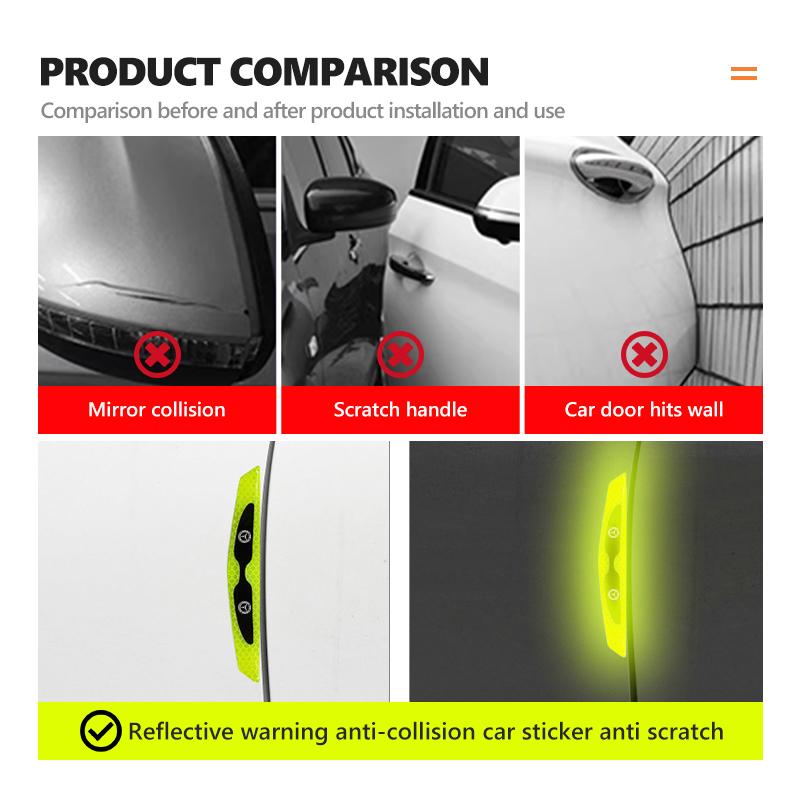 AABGW1 For Benz 4PCS 3D Epoxy Car Door Reflective Strips Security Warning Stickers Accessories CLS SLK Sport ML C200 C260 C300 W205