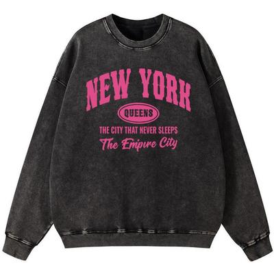 Новый Йорк Нью-Йорк 1985 Городская графика Женский винтажный хлопковый свитшот с варкой Харадзюку Тонкий стиль Модные толстовки Топы