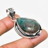 Neon Blue Apatite Gemstone Handmade 925 Silver Plated Jewelry Pendant 1.89"