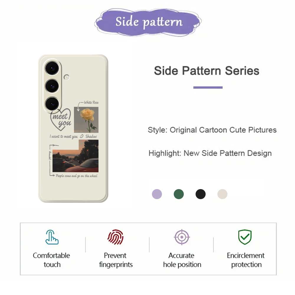 For Samsung Galaxy S24 FE Case Meet You Photo Pattern Printing Straight Edge TPU Phone Back Cover