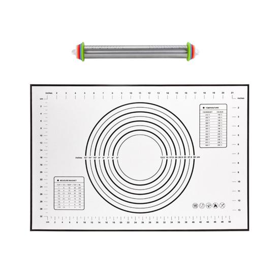 Скалка из нержавеющей стали с кольцами толщины для выпечки, регулируемая раскатка теста