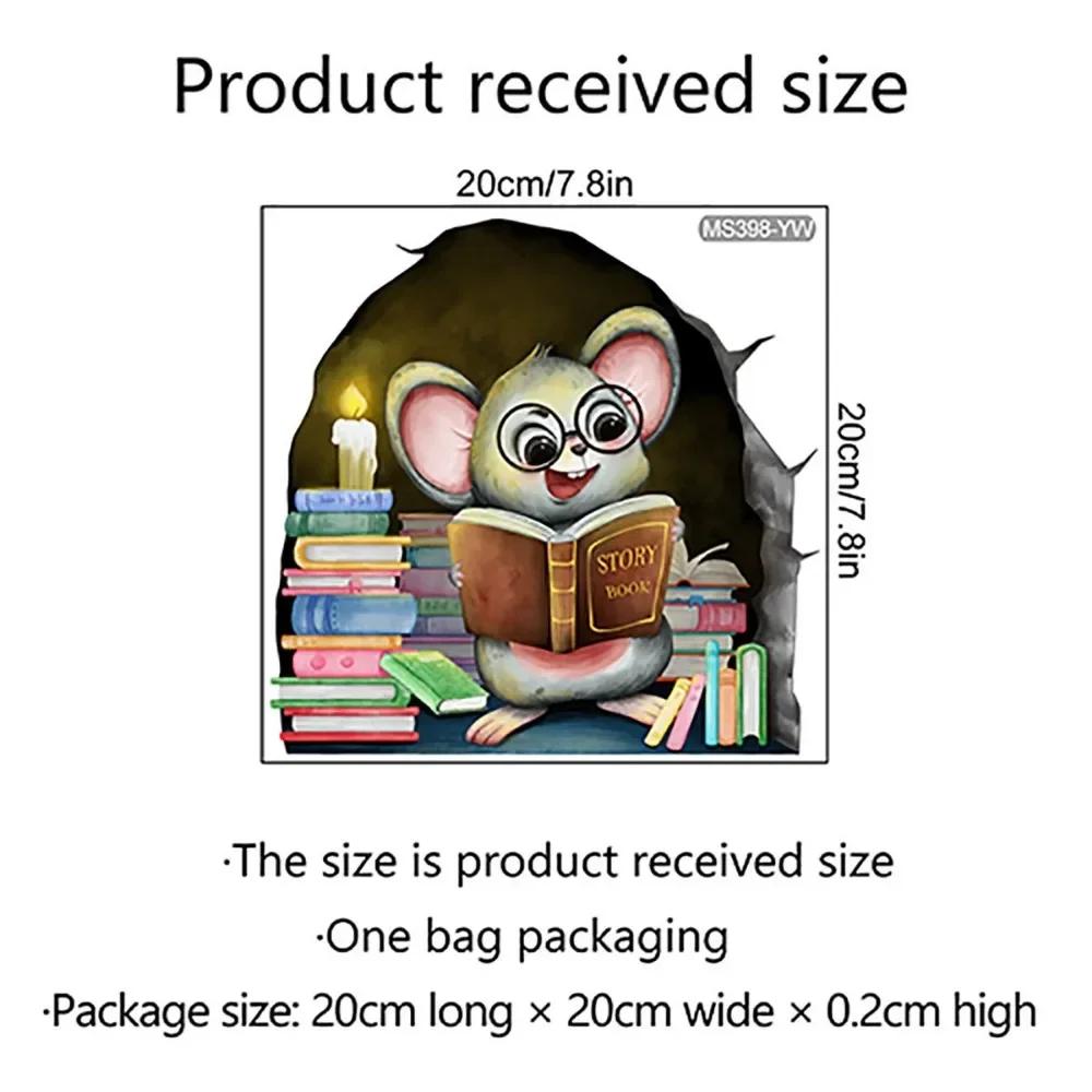 Наклейка на стену с изображением мышиной норы, для украшения гостиной и комнаты, самоклеящаяся наклейка на стену