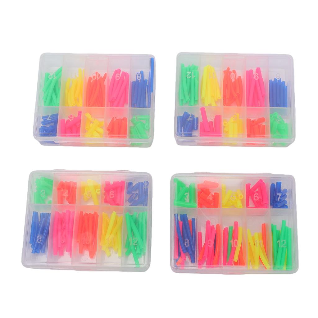 600PCS Heat Shrink Tubing Kit Plastic Portable Wire Shrink Wrap Tubing with Storage Boxes for Fishing