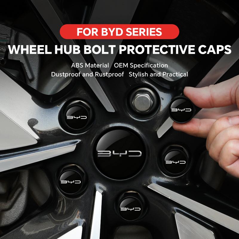 qwdks3 20 pieces For BYD Atto 3/8 Dolphin Surf Seal U Dolphin Seal Sealion 3/6/7 Car tire screw cap, wheel hub screw protective cap