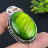 Green Labradorite Gemstone 925 Sterling Silver Gift Jewelry Pendant 2.05"