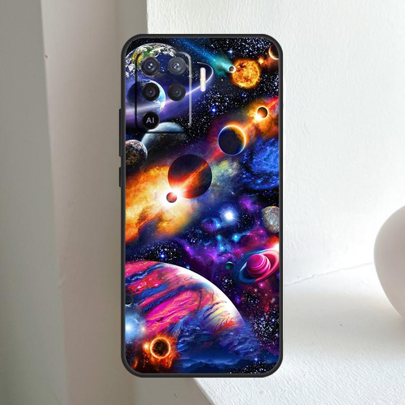 Outer Space Planet Stars Moon For OPPO A74 A54 A94 A17 A57 A15 A16 A76 A96 A18 A38 A58 A78 A98 A40 A60 A80 A5 A6 Pro Case