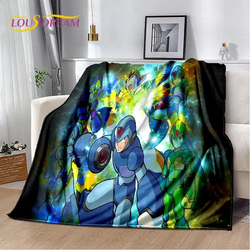 Мягкое плюшевое одеяло с игрой Rockman Megaman, фланелевое одеяло для гостиной, спальни, кровати, дивана, чехол для пикника, детское одеяло