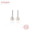 Линдон стерлингового серебра 925 пробы синтетический жемчуг серьги серьги-капли для женщин подарки на свадьбу