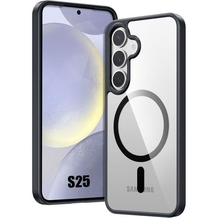 Coque de protection - BOOLING - pour Samsung Galaxy S25 - Antichoc - Anneau Magnétique - Noir