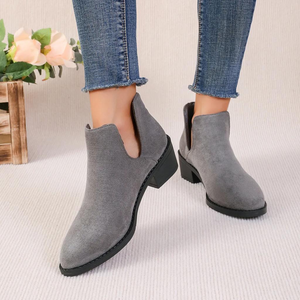 Женские остроносые ботинки челси на высоком каблуке, осенние повседневные ботильоны из искусственной кожи с острым носком, женские туфли на толстом каблуке