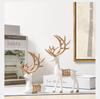 2Pcs/Set Christmas Reindeer Sculpture Geometric Resin Sitting Standing Elk Deer Figurine Christmas Ornament Home Living Room Dec
