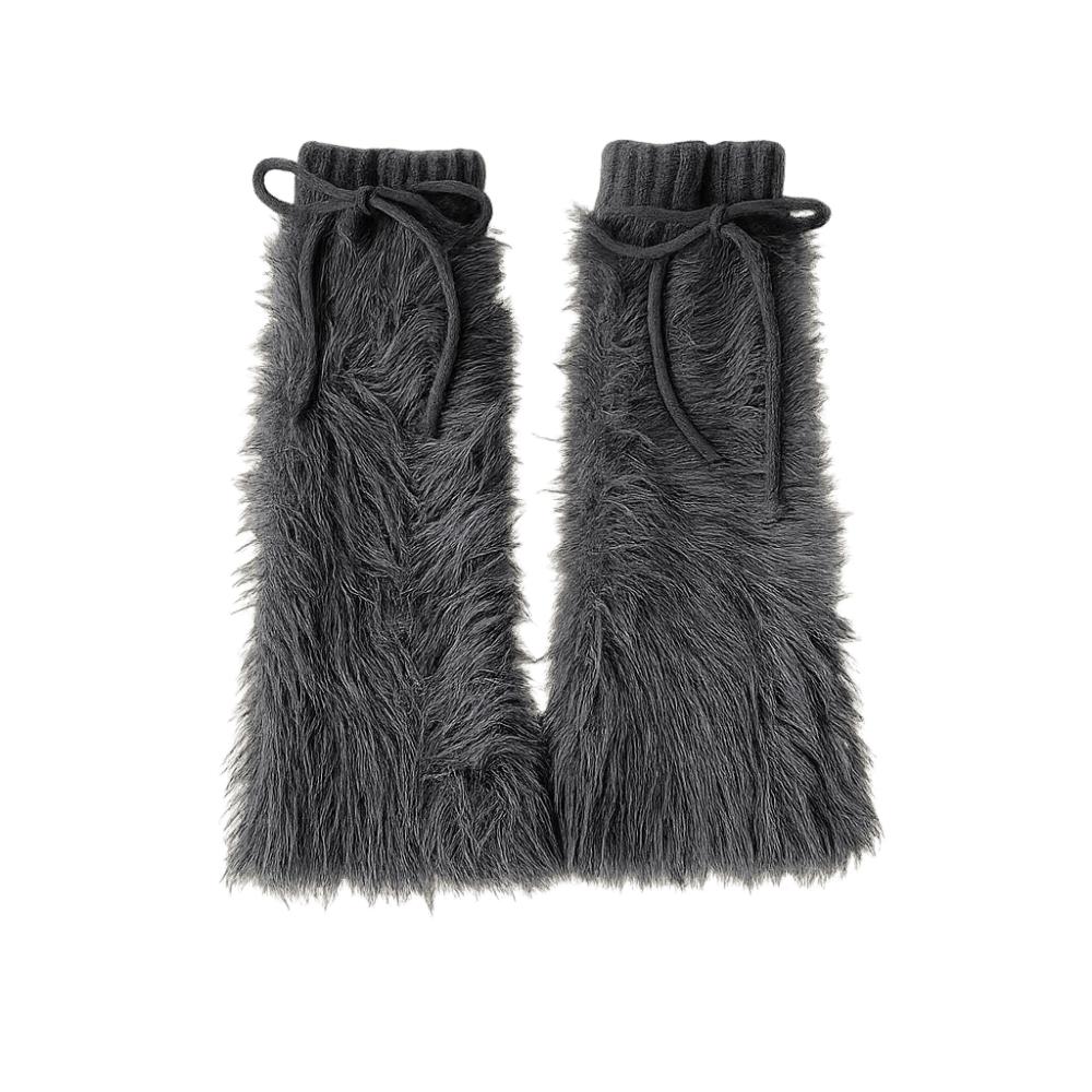 Knitted Winter Leg Warmers Y2K Plush Leg Coverings Soft Furry Leg Warmers Accessories