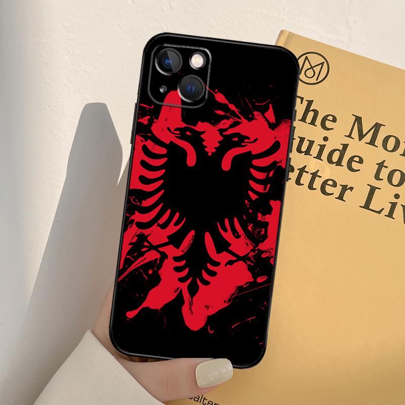 Чехол для телефона с орлом, флаг Албании, для iPhone 17 16 15 13 11 12 14 Pro Max mini XR 16e 15 16 Plus 17 Air, Полное покрытие