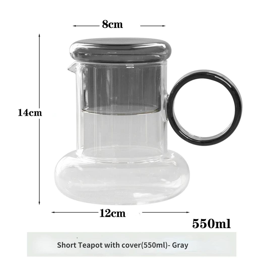 Glass Pitcher Cute Teapots Glass Set Tea Set Kettle Glass Mug Cups Teaware Heat Resistant Glasses Tea Pot Set Tea Infuser
