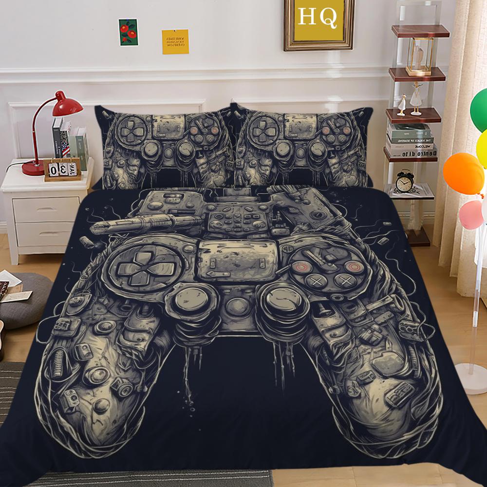 Комплект пододеяльников с 3D игровой консолью и принтом, домашнее постельное белье, односпальная кровать, одежда для мальчиков и детей, мягкий комплект постельного белья, чехол