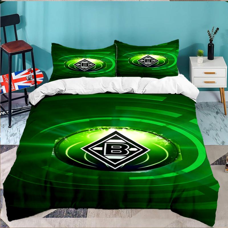 3PCS Monchengladbach Emblem Bedding set,Ideal for1pc Duvet Cover And 2pcs Pillowcases Perfect for Christmas gift,Ideal for Bedroom, Dormitory