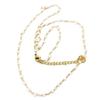 [P7872] - Designer Necklace 'Boho' Steel Ivory Gold - 3 Mm