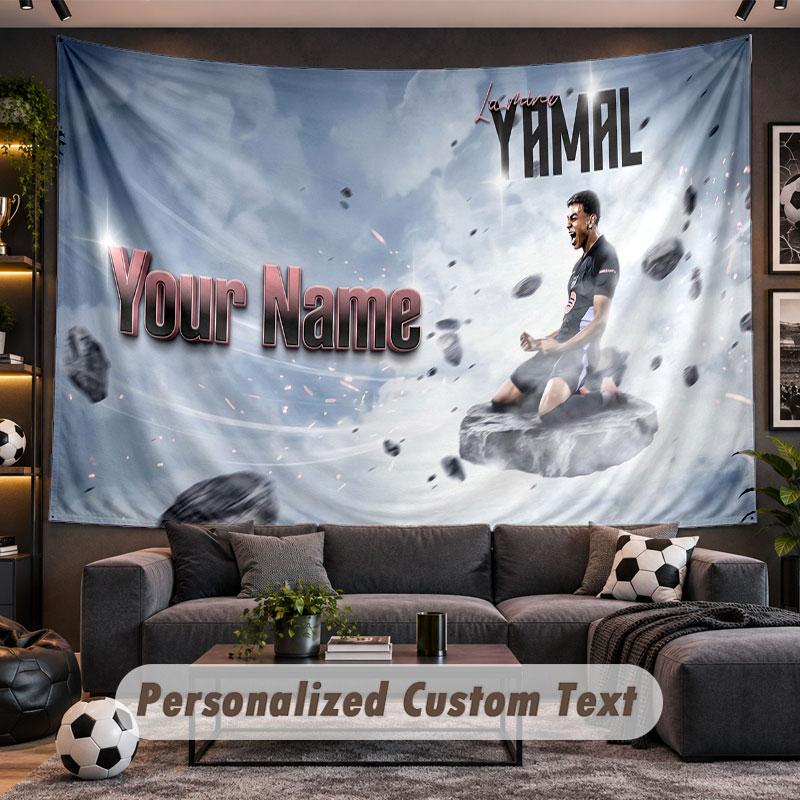 Wall Hanging Tapestry Custom NameLamine Yamal Pattern Personalized Printed Fabric Wall Decor
