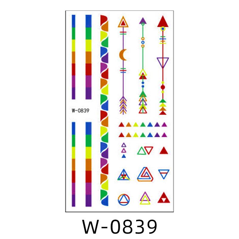 Мультяшная тату-наклейка водостойкая радужная цветная личность милая тату-наклейка детская временная татуировка
