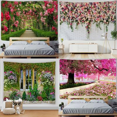 Арка Цветочная Дорожка Садовый Гобелен Индийская Мандала Гобелен Настенный Гобелен Бохо Спальня Настенный Ковер Плед для Дивана 9 Размеров