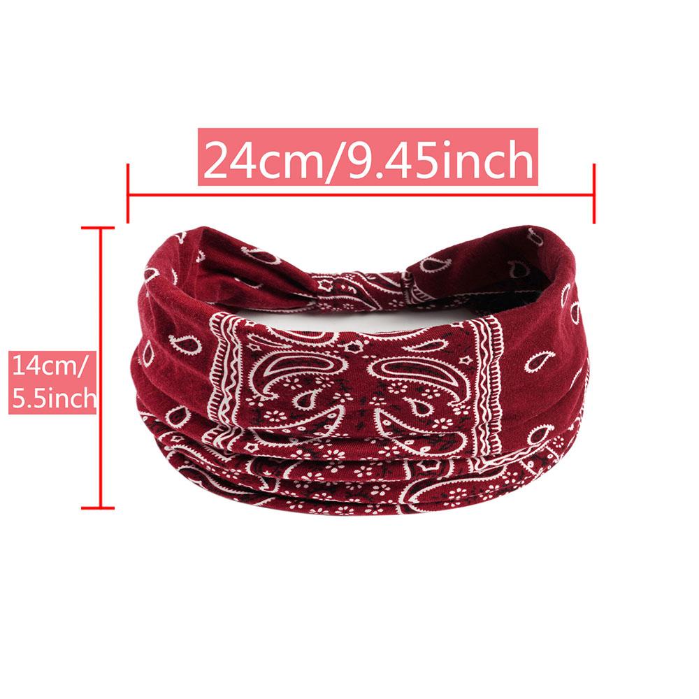3Pcs Stretchy Headband Boho Print Hairband for Women Girls Yoga Sports Workout