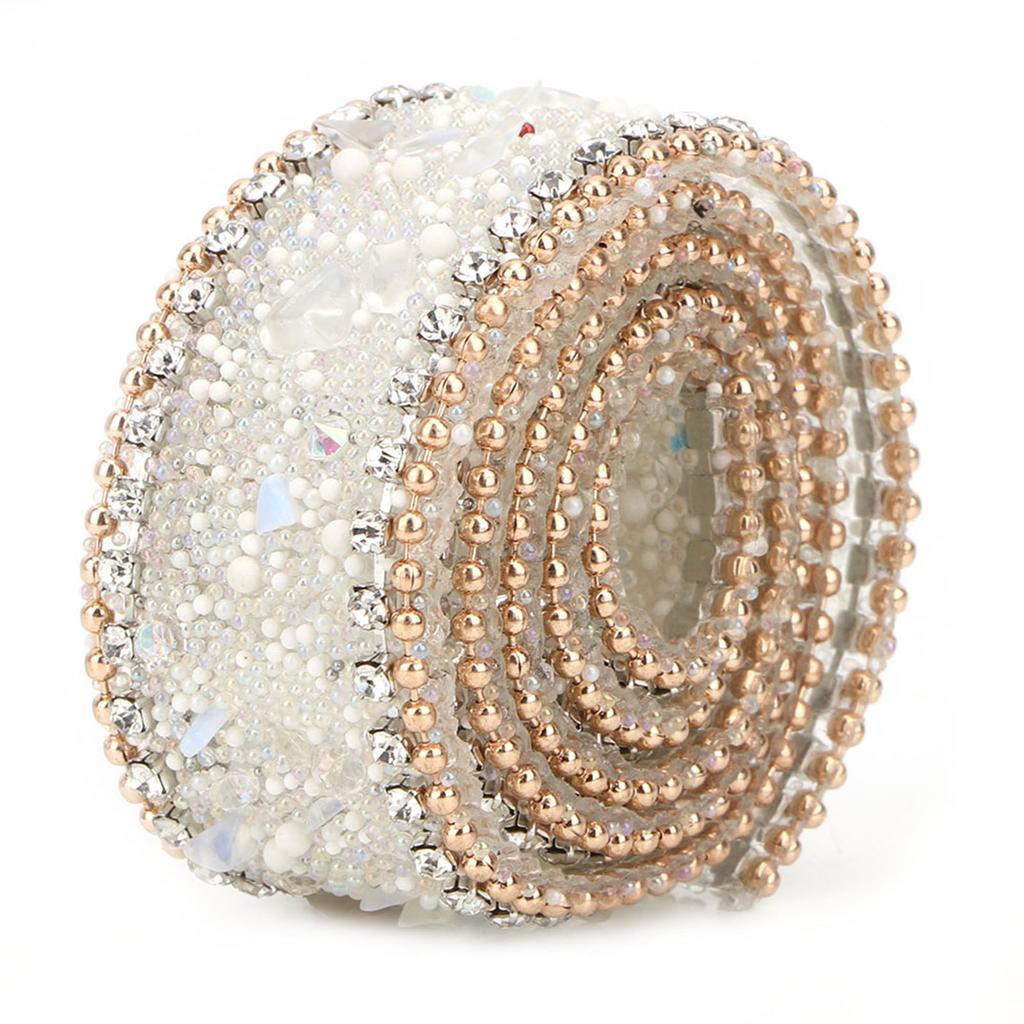 2.5cm DIY Diamond Mesh Wrap Roll Crystal Rhinestones Chain Trim Ribbon Decoration (#02)