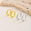 Mobius Twisted Huggie Hoop Earrings for Women, Geometric Micro Pave CZ Stone, 18K Gold Plated Waterproof  Ear Jewelry