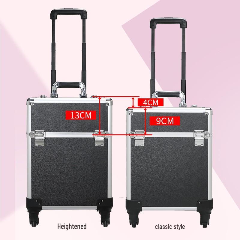 Профессиональный кейс-тележка для визажиста: Хранилище большой вместимости с замком для инструментов для макияжа, маникюра и тату.