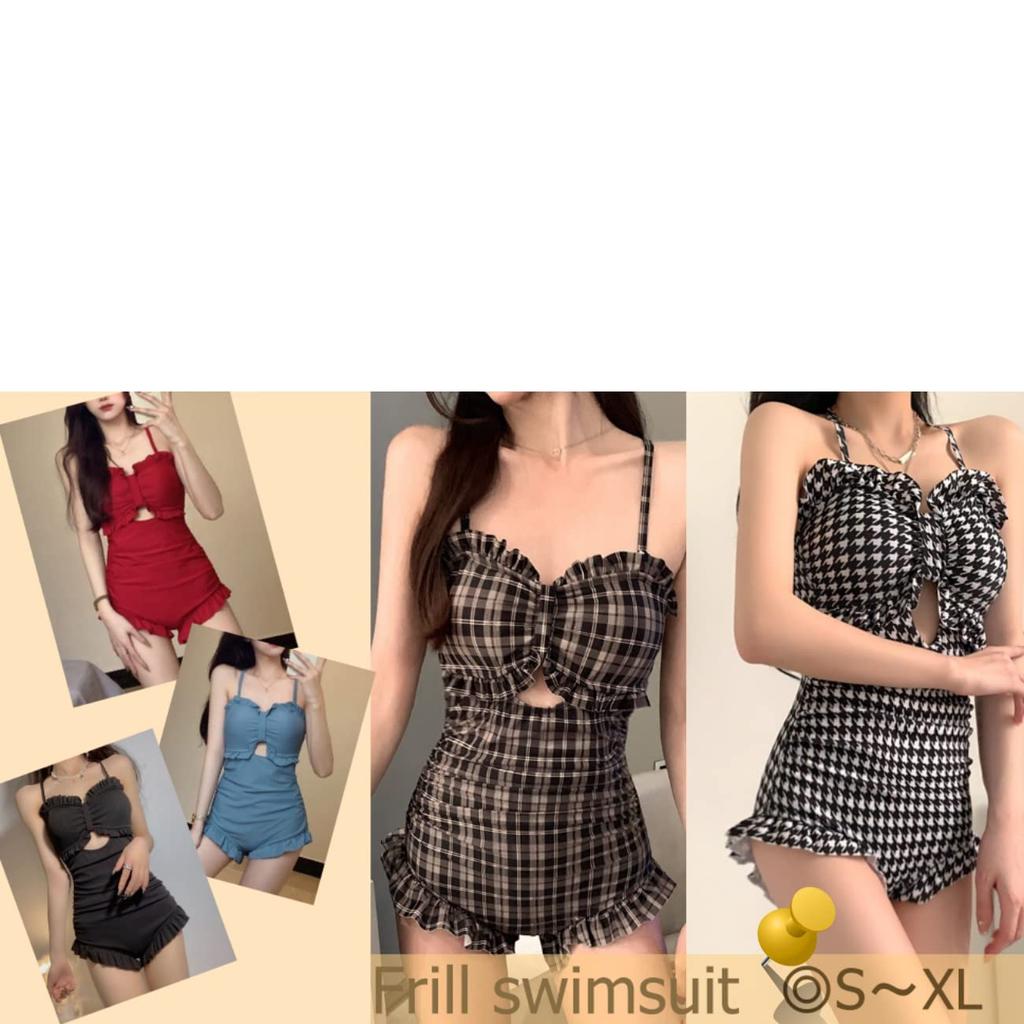 Style Swimsuit Frill One Piece Body Cover Sexy Arena Swimwear for Women [1/2style] 2/2 One-Piece All-in-One (Black, S)