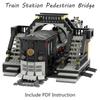 Non-Toxic Train Station Pedestrian Bridge Model Set Building Blocks Compatible 53401 Railway Track Parts City Street Moc Bricks Kid Toys