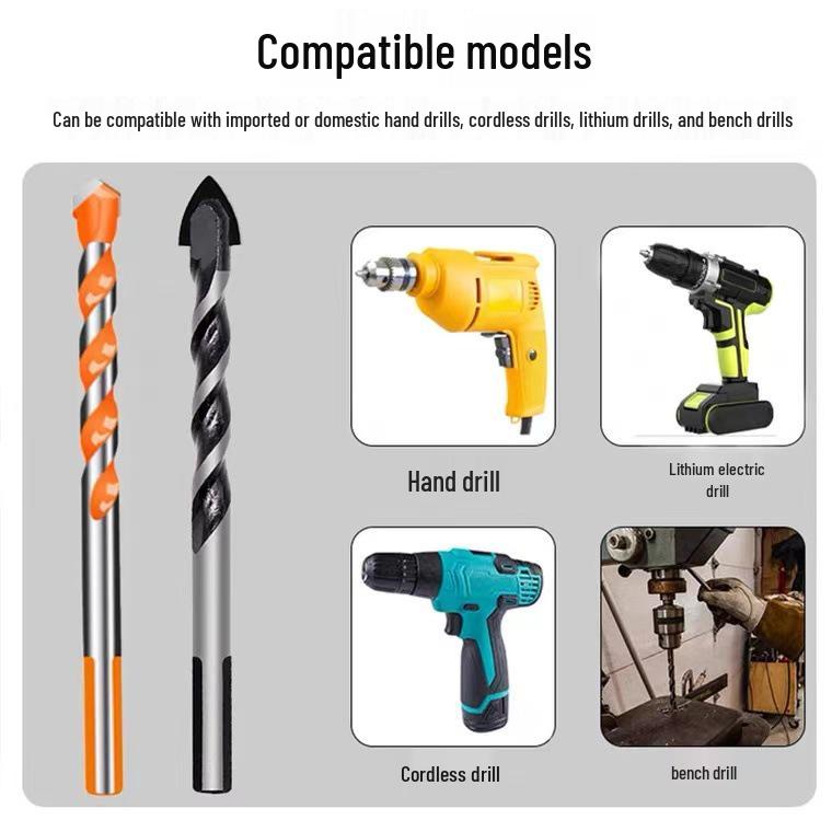 Двухзаходное сплавное треугольное сверло для плитки, с порошковым покрытием, 6-12 мм