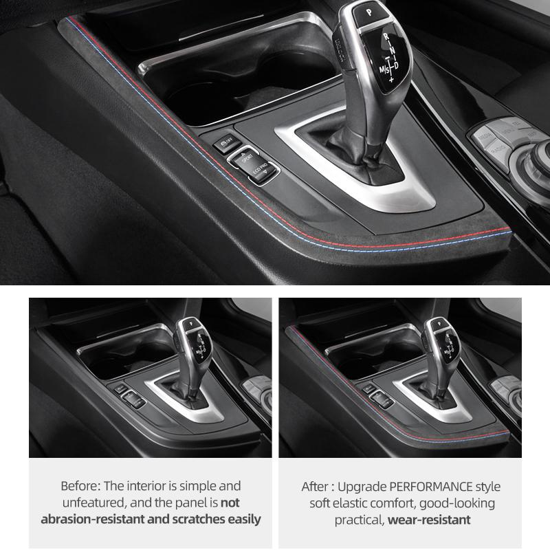 Center Console Gear Shift Panel Side Strip Made of Alcantara For 3 Series F30 F32 F34 M Performance Car Interior Accessories