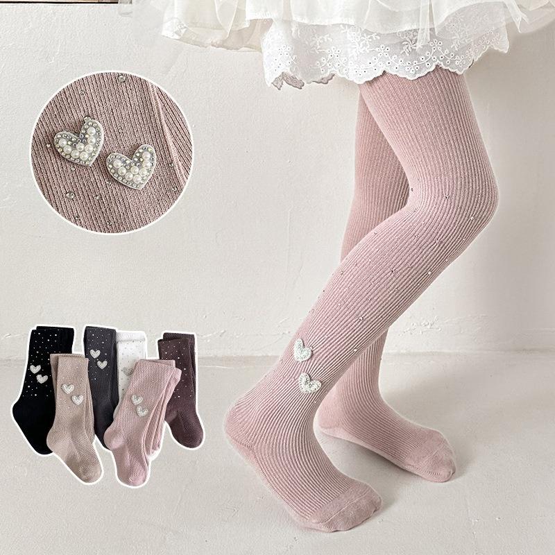 Sparkling Kids Girls Tights White Sheer Pantyhose Spring Fall Thin Dressy Leggings with Rhinestones Dressy Outwear Party Tights