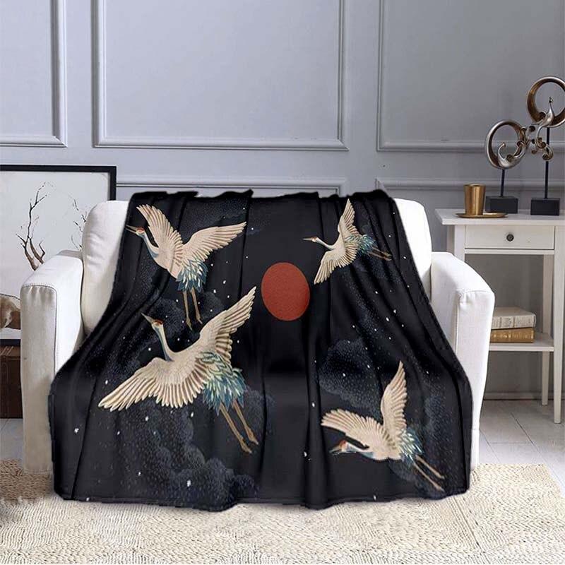 Одеяло белого журавля с принтом, супер мягкое фланелевое одеяло, фланелевое постельное белье, диван, покрывало, простыня