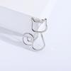 Women Brooch Hollow Kitty Shape Smooth Stainless Anti-slip Wear-resistant Coat Collar Hat Scarf Decoration Clothes Pin Business Events Garment Jewelry