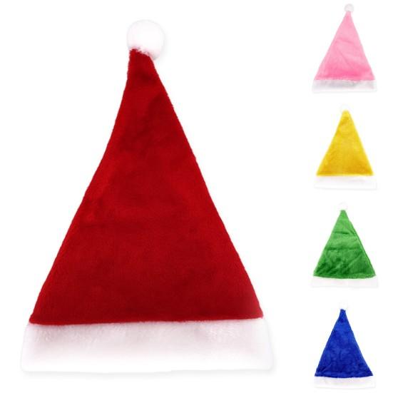 Шапка Санты для женщин и мужчин, плюшевые бархатные рождественские шапки, мягкие праздничные аксессуары для вечеринок в честь Нового года