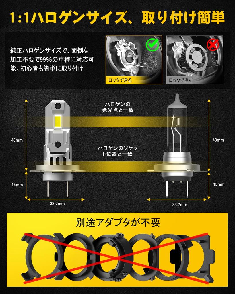 Светодиодная фара AUXITO H7, совместимая с техосмотром, H7 LED